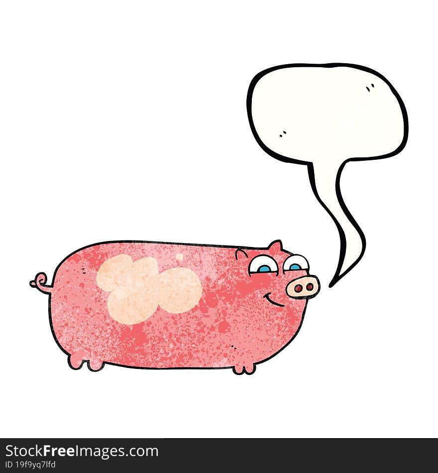 Speech Bubble Textured Cartoon Pig