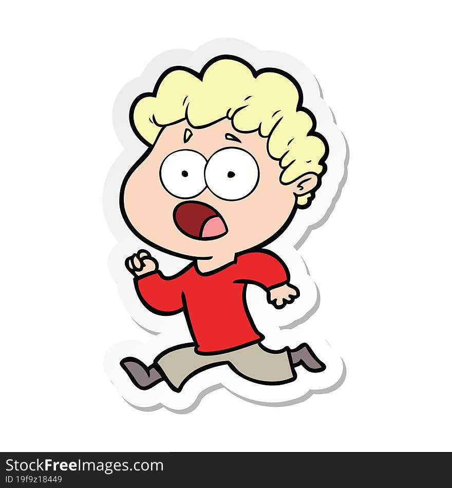 sticker of a cartoon man gasping in surprise