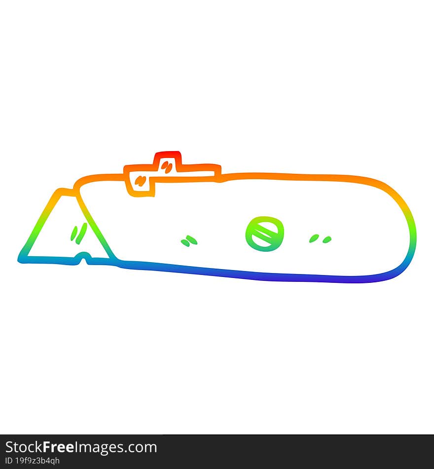 rainbow gradient line drawing cartoon new work knife