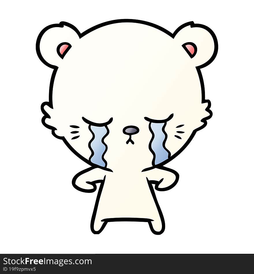 crying cartoon polarbear. crying cartoon polarbear