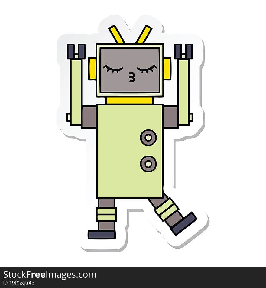 sticker of a cute cartoon robot