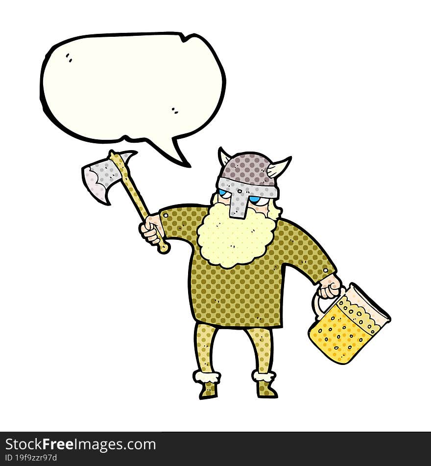 Comic Book Speech Bubble Cartoon Drunk Viking