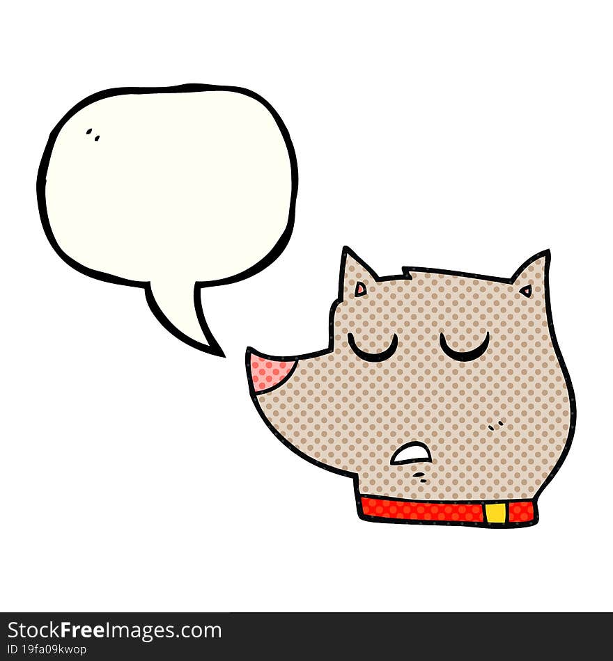 freehand drawn comic book speech bubble cartoon dog