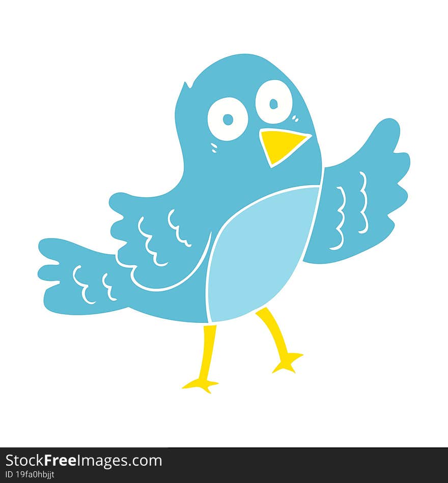 flat color illustration of bird. flat color illustration of bird