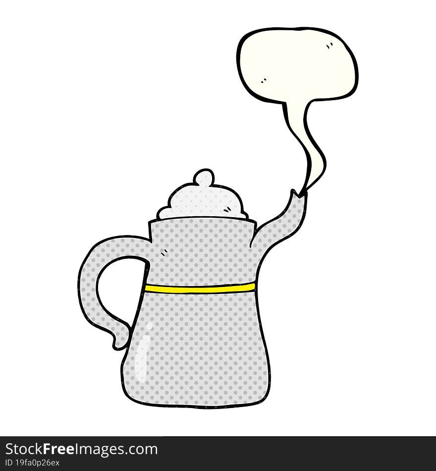 comic book speech bubble cartoon coffee pot