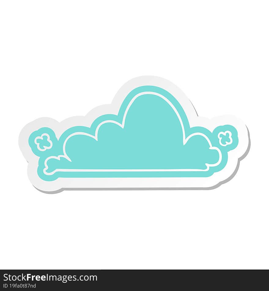 cartoon sticker of a white cloud