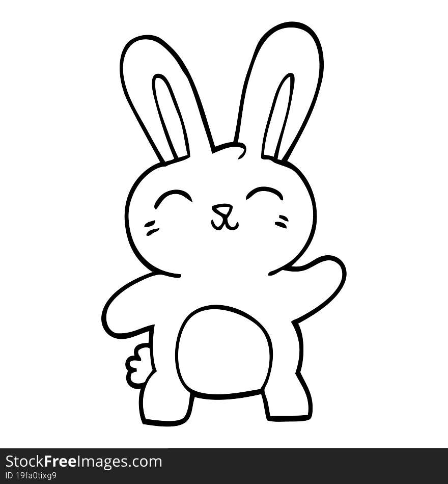 line drawing cartoon cute bunny