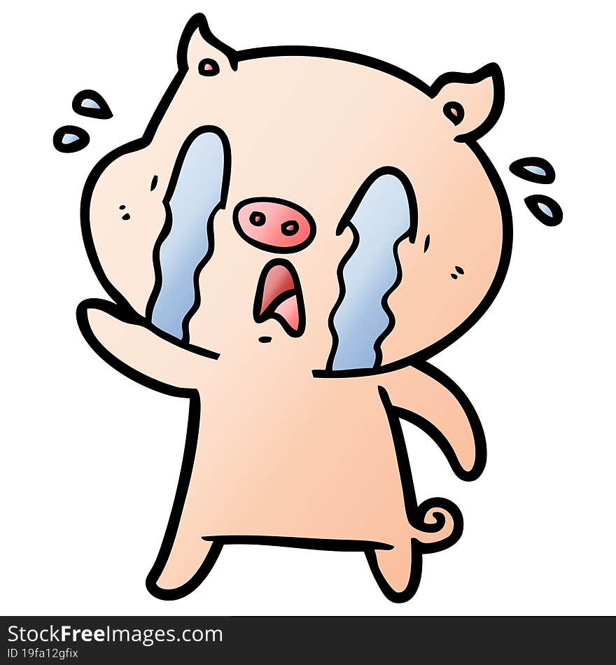 crying pig cartoon. crying pig cartoon