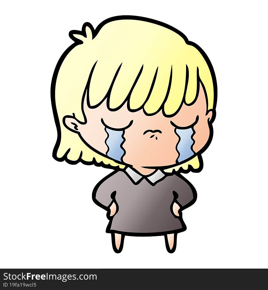 cartoon woman crying. cartoon woman crying