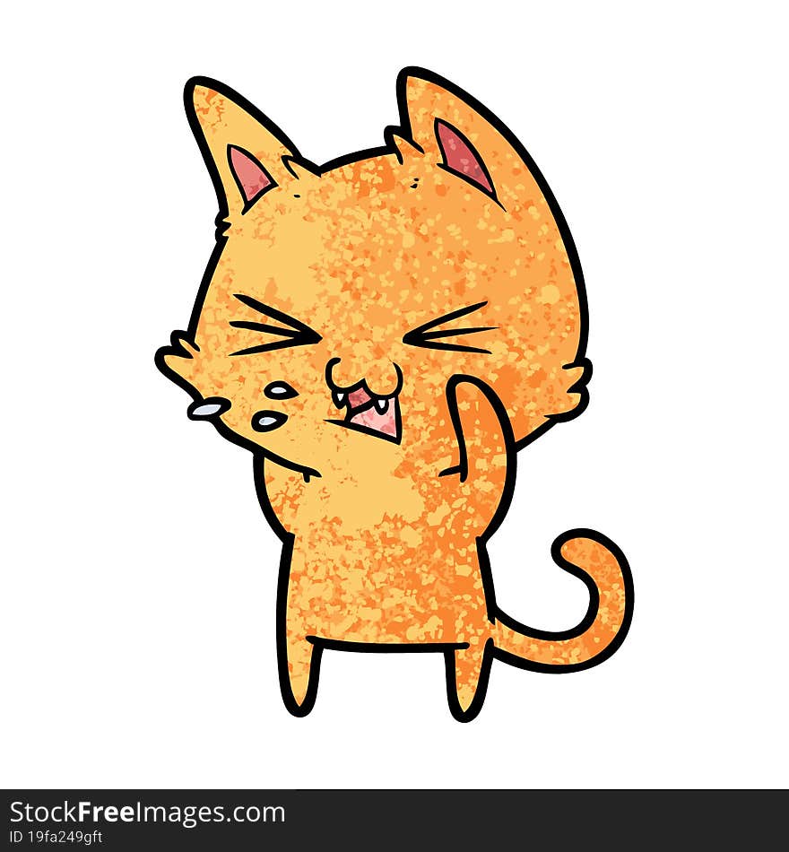 cartoon cat hissing. cartoon cat hissing