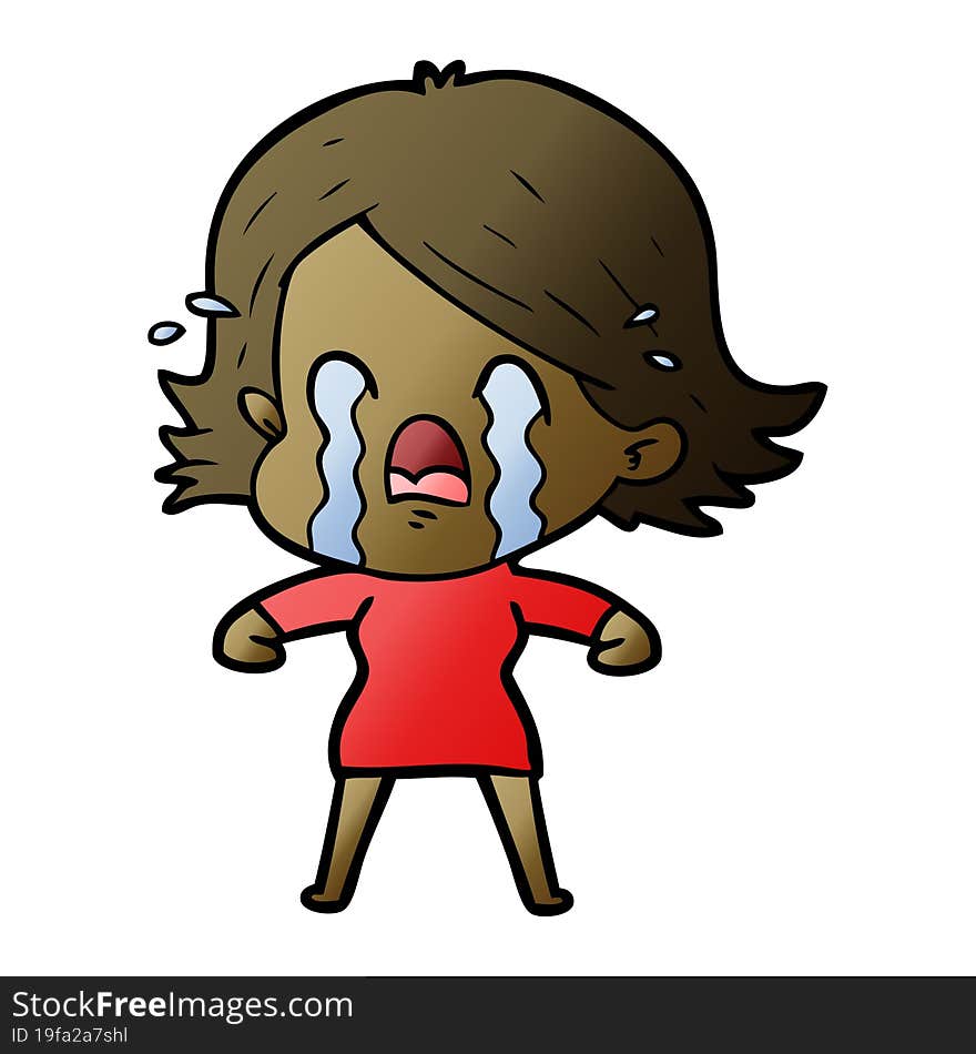 cartoon woman crying. cartoon woman crying