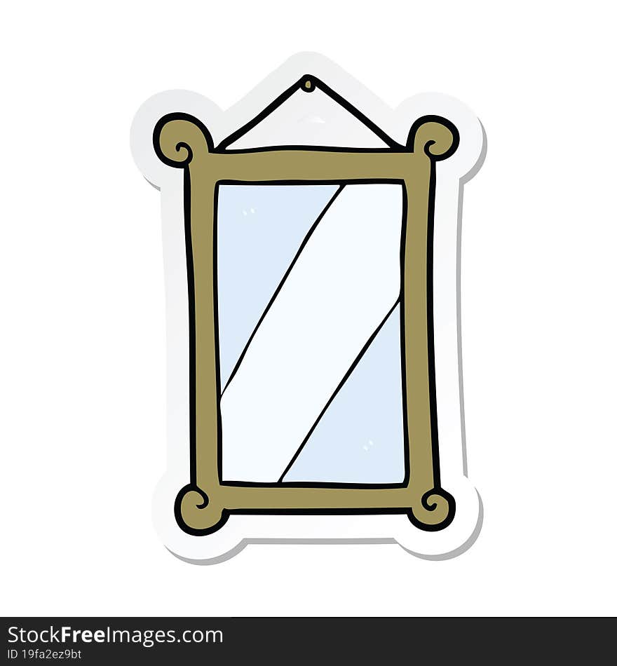 sticker of a cartoon mirror