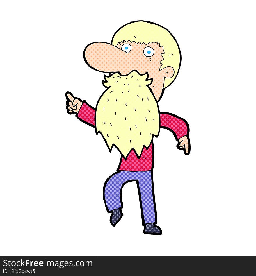 cartoon man wearing fake beard