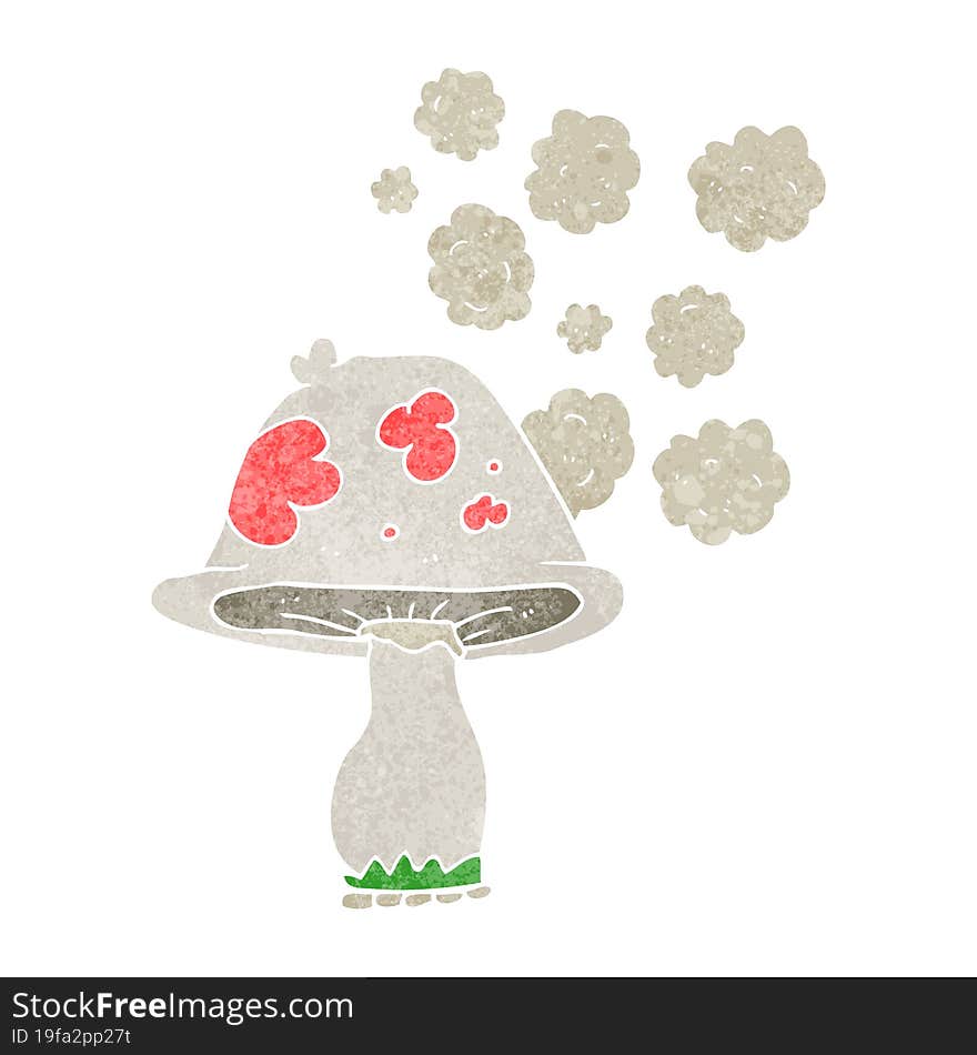 retro cartoon mushroom