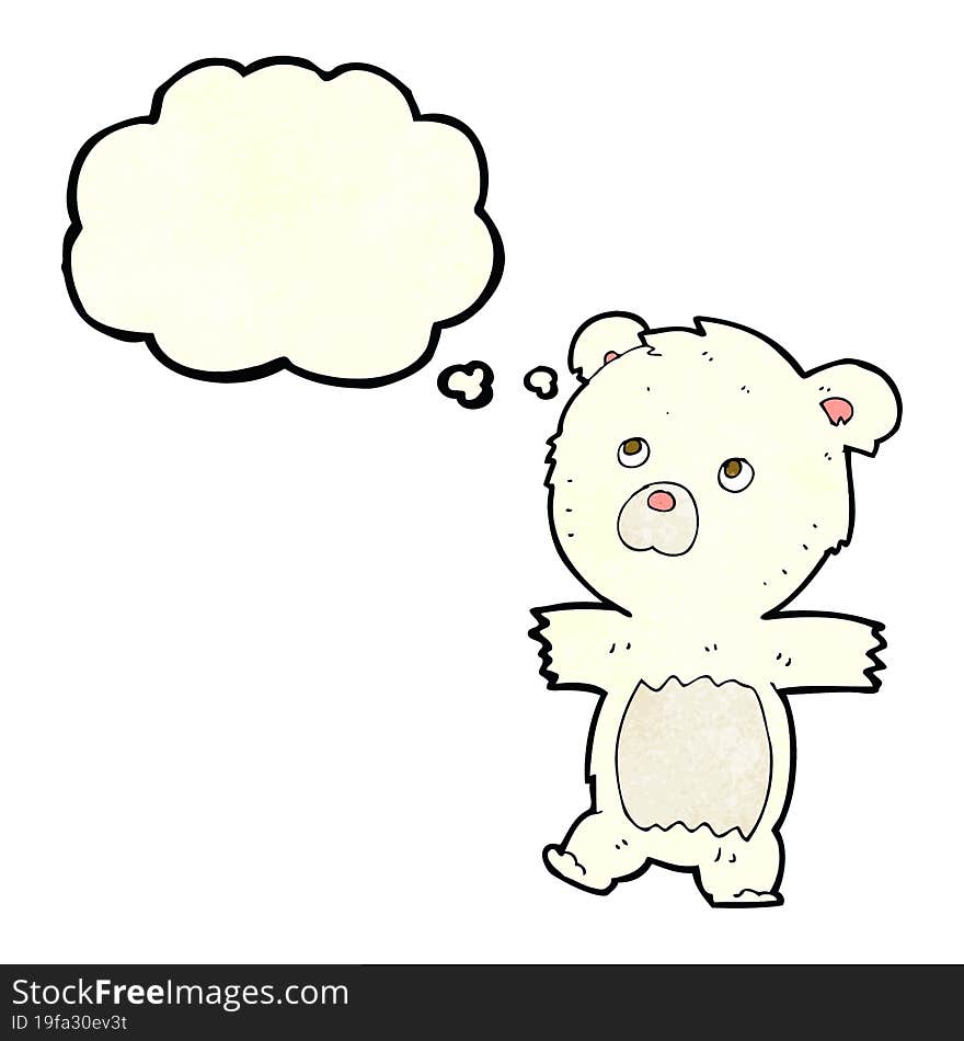 cartoon cute polar bear with thought bubble