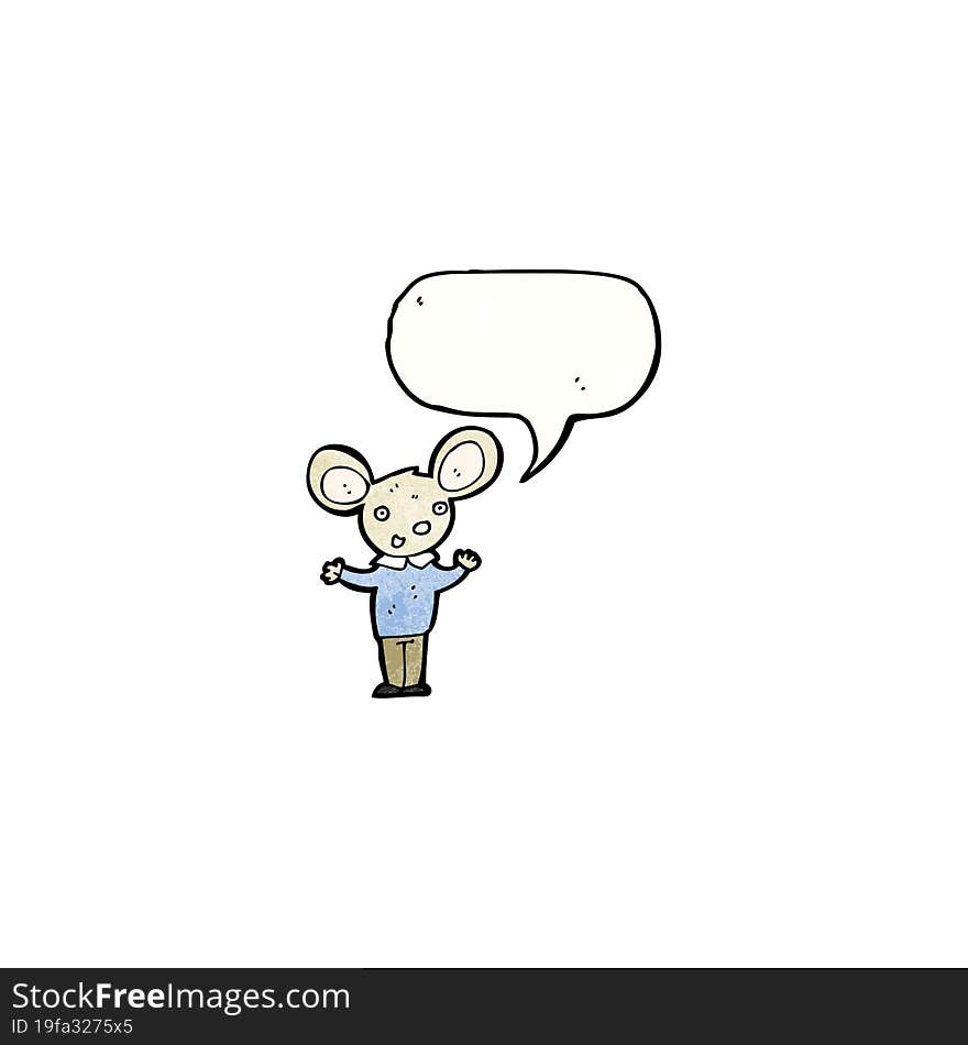 cartoon mouse with speech bubble