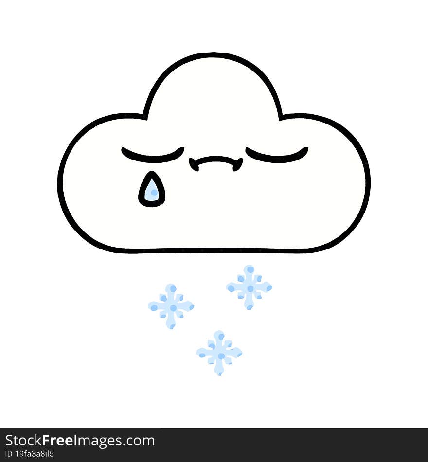 comic book style cartoon snow cloud