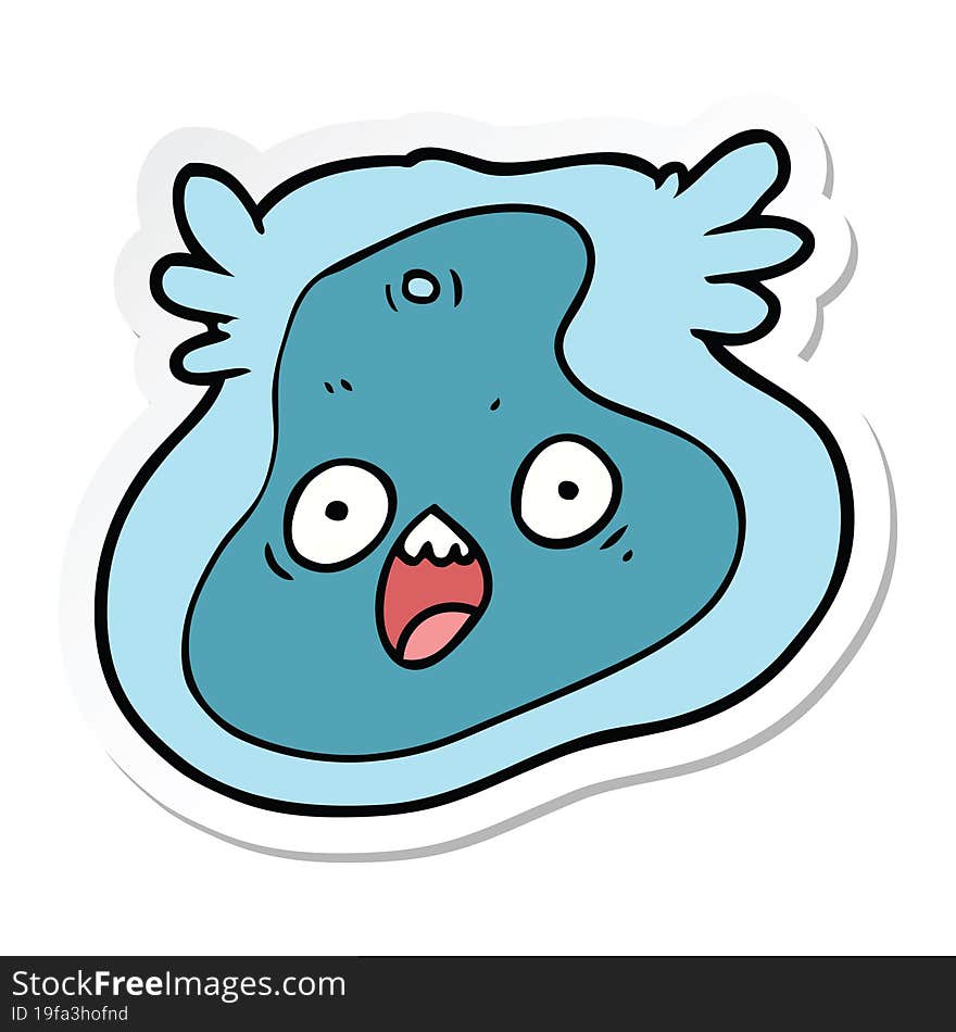 sticker of a cartoon germ