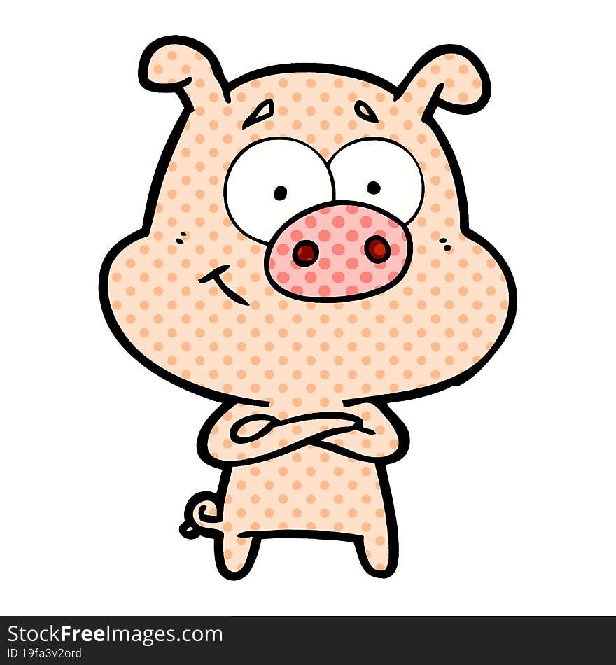 happy cartoon pig. happy cartoon pig