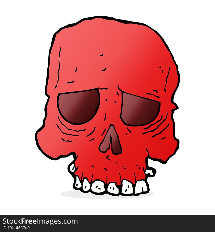 cartoon spooky skull