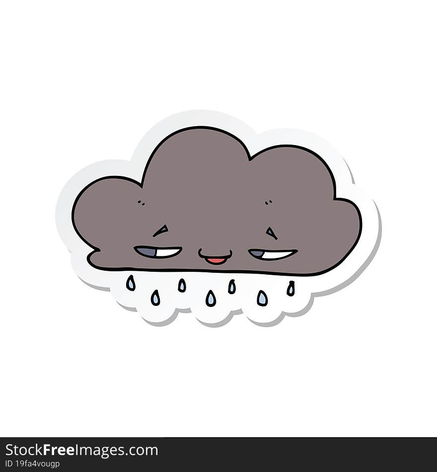 Sticker Of A Cartoon Rain Cloud