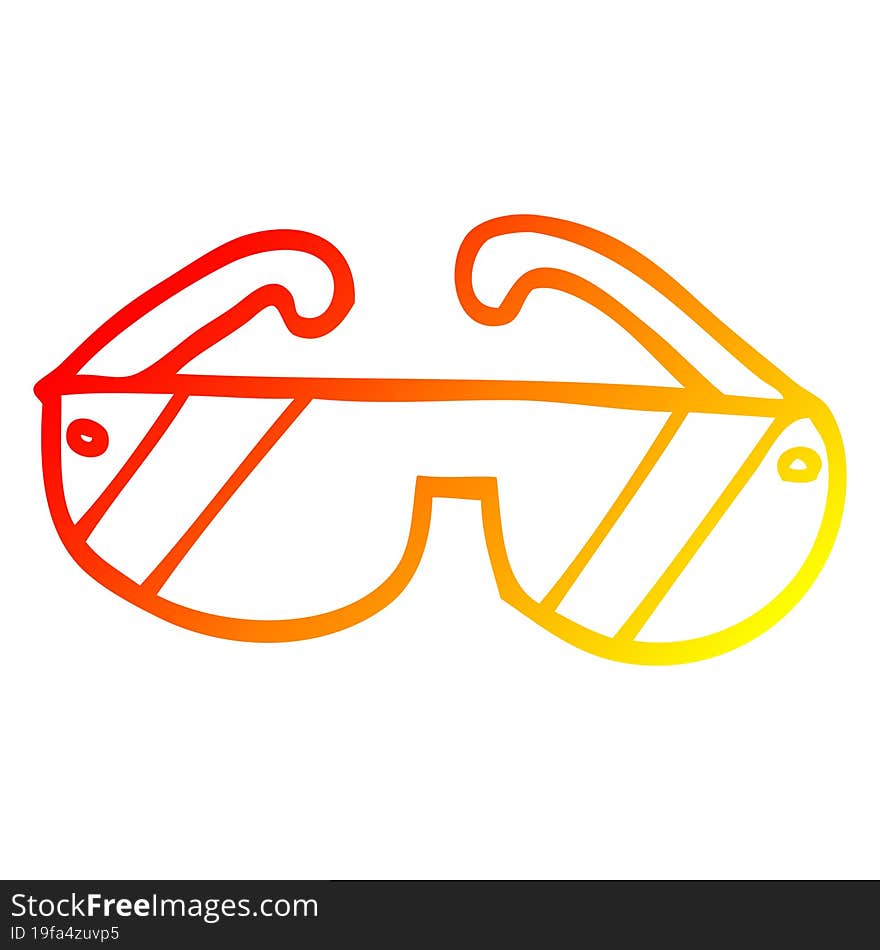 warm gradient line drawing cartoon safety glasses