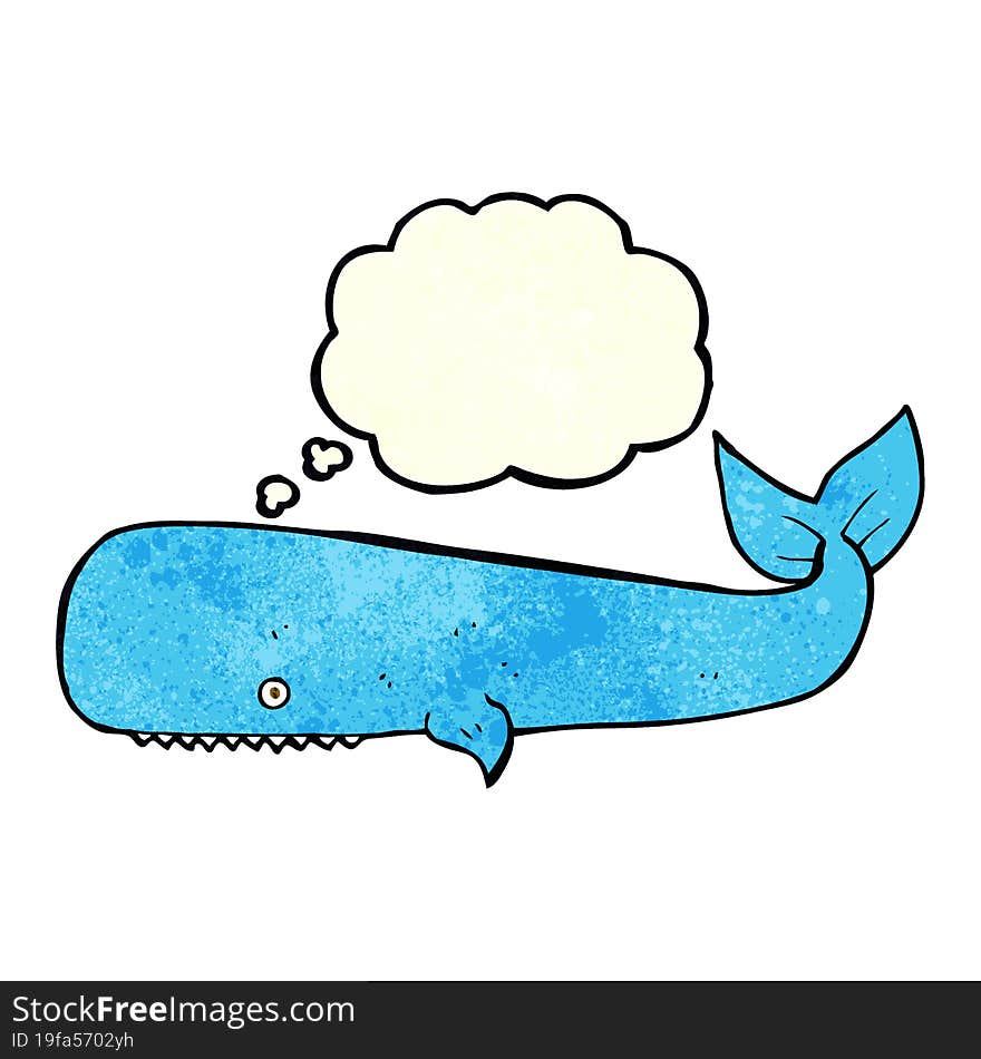 cartoon whale with thought bubble