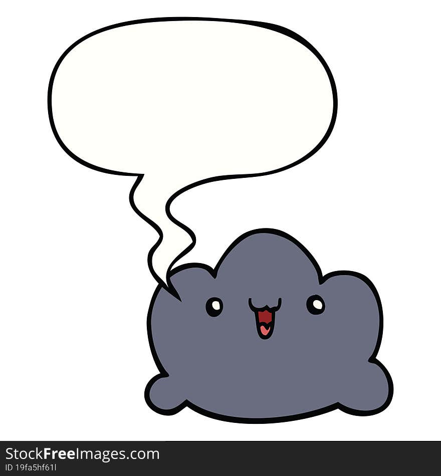 cartoon cloud and speech bubble