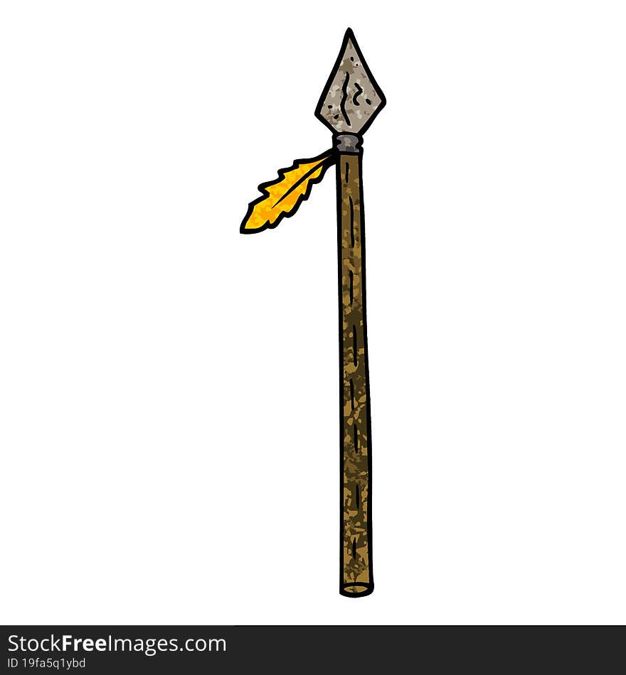 grunge textured illustration cartoon long spear