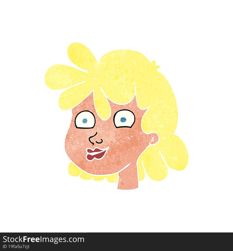 Retro Cartoon Female Face