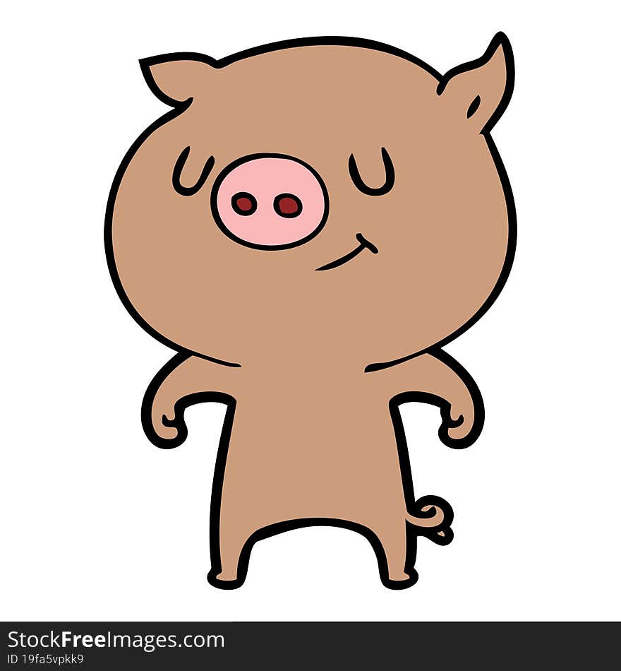 happy cartoon pig. happy cartoon pig