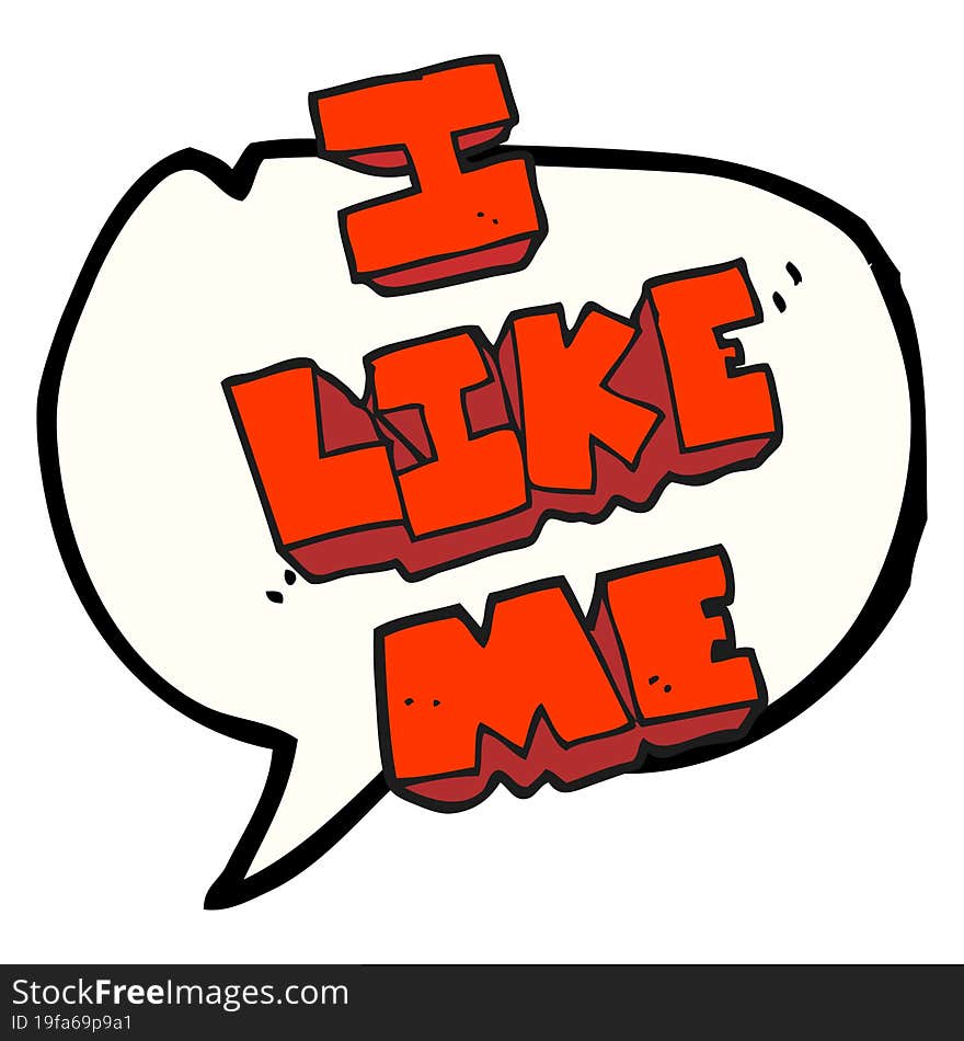 Speech Bubble Cartoon I Like Me Symbol