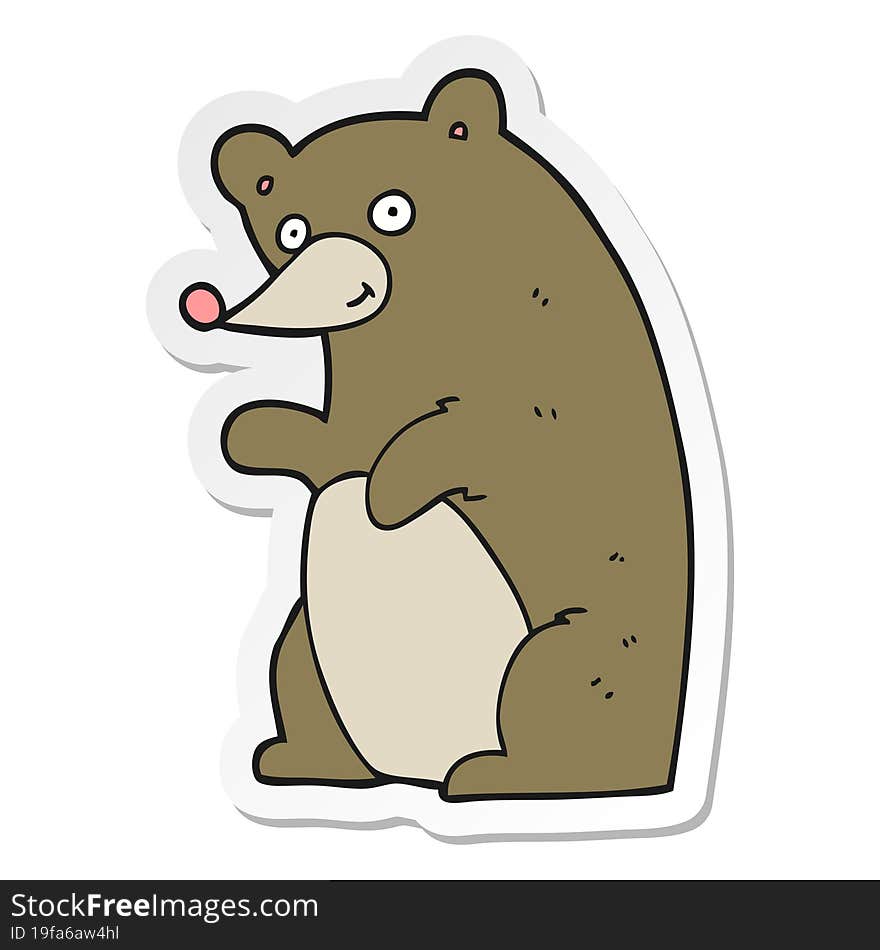 sticker of a cartoon bear