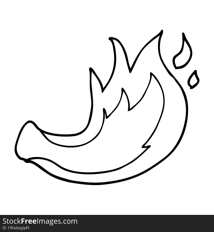 line drawing cartoon flame