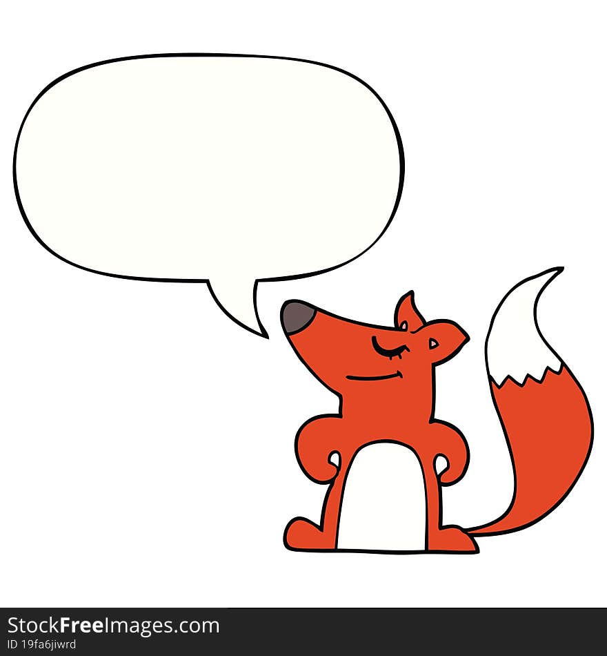 cartoon fox and speech bubble