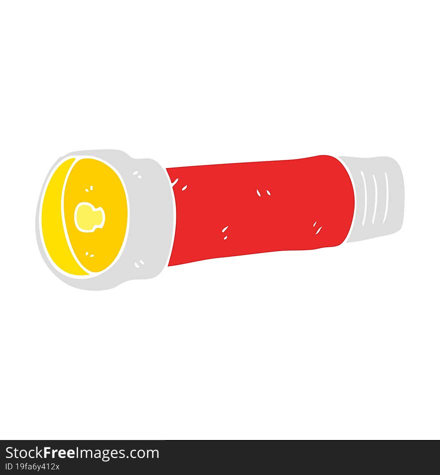 Flat Color Illustration Of A Cartoon Torch