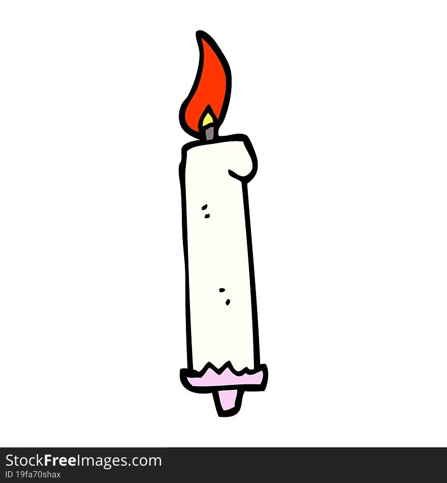 hand drawn doodle style cartoon birthday candle