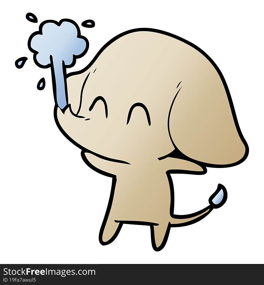 cute cartoon elephant spouting water. cute cartoon elephant spouting water