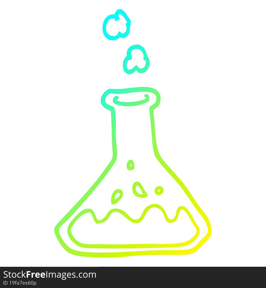 Cold Gradient Line Drawing Cartoon Science Experiment