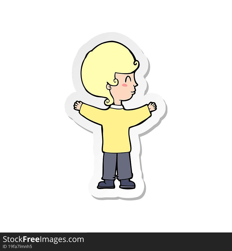 sticker of a cartoon woman