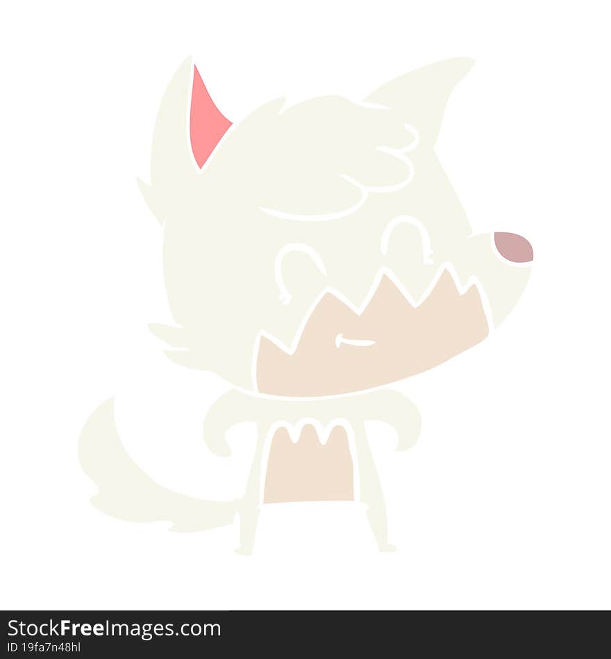 flat color style cartoon friendly fox