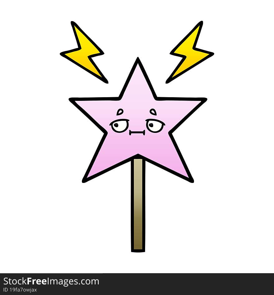 gradient shaded cartoon magic wand