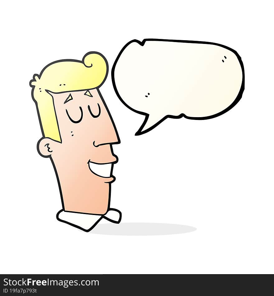 speech bubble cartoon grinning man