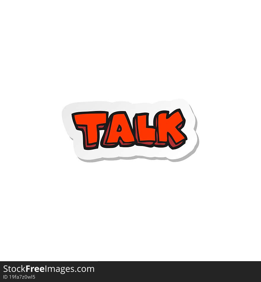 sticker of a cartoon talk symbol