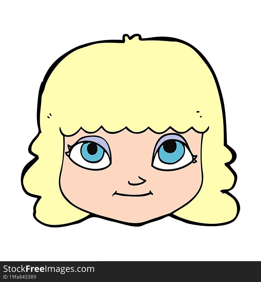 cartoon happy female face