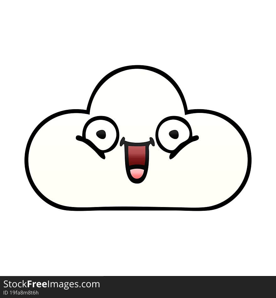 gradient shaded cartoon white cloud