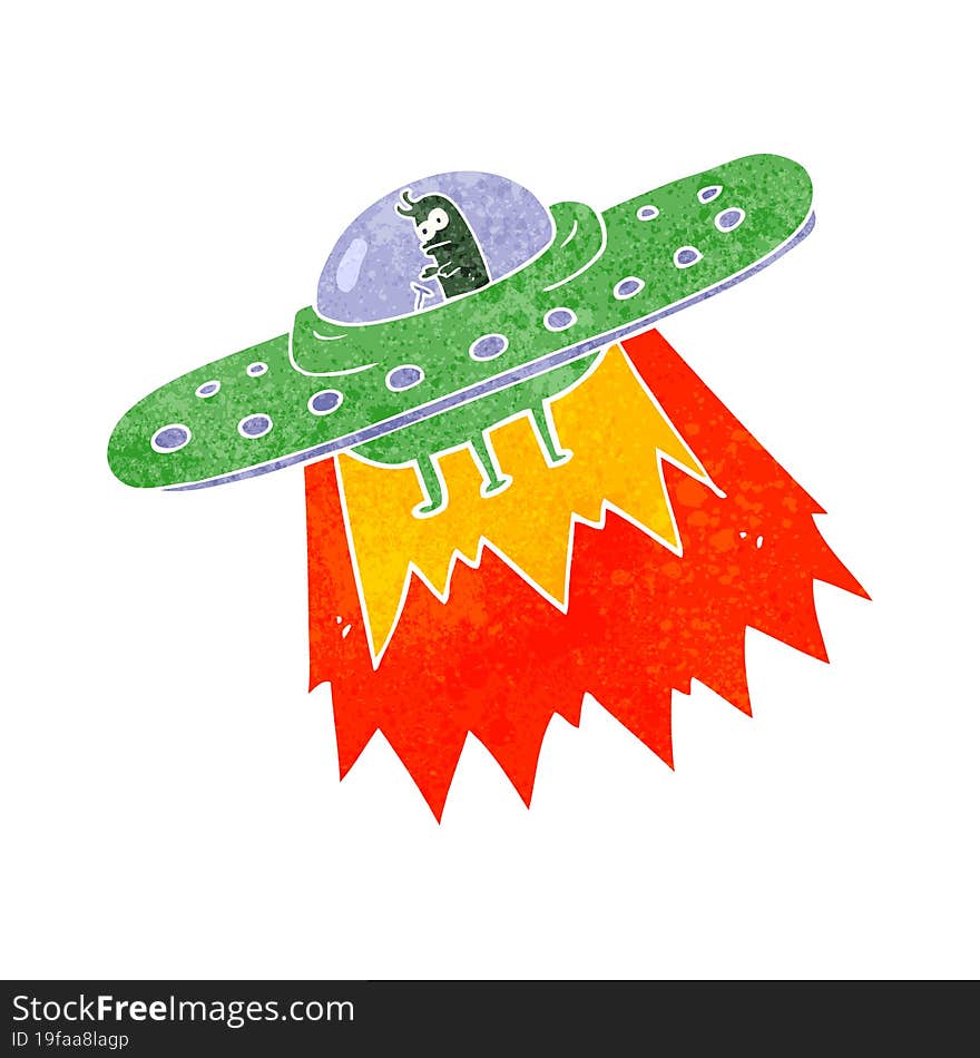 retro cartoon ufo