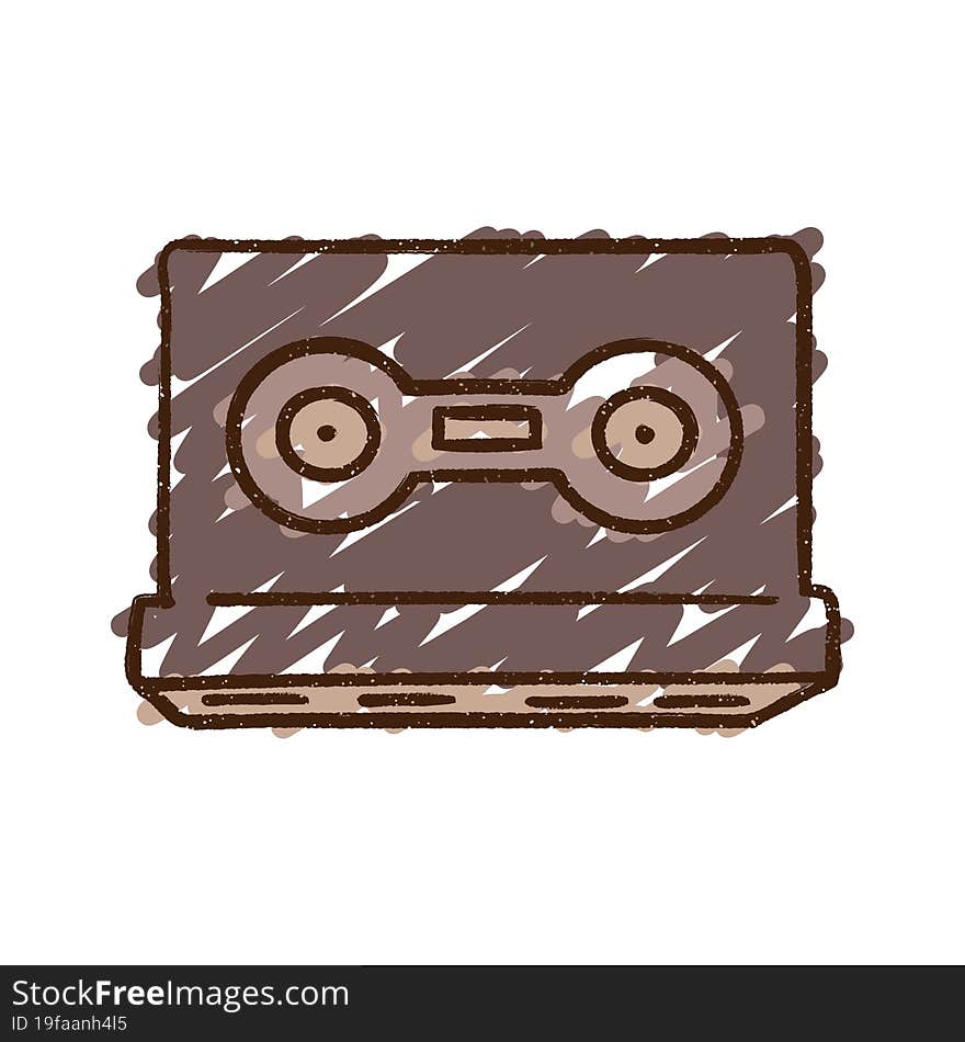 Music Cassette Chalk Drawing