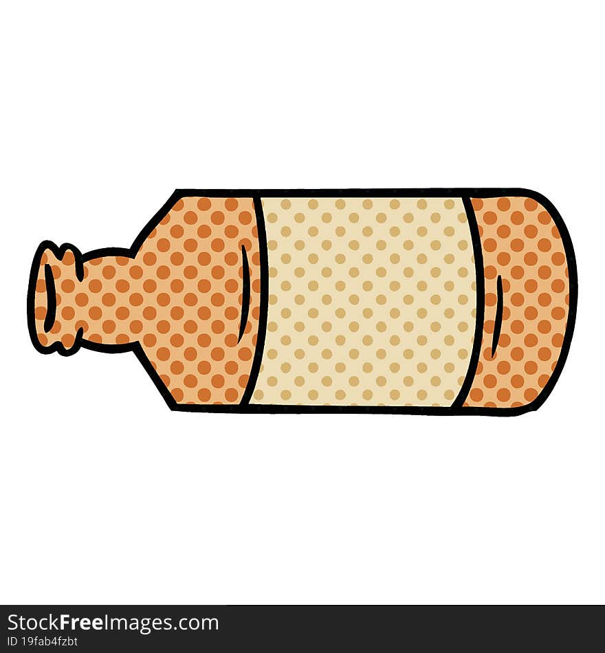 cartoon doodle of an old glass bottle