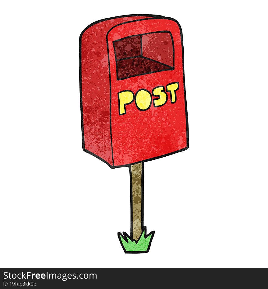 textured cartoon post box